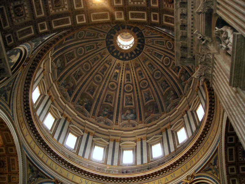St. Peter's Basilica Dome — Blue, Grand, Photograph, Windows