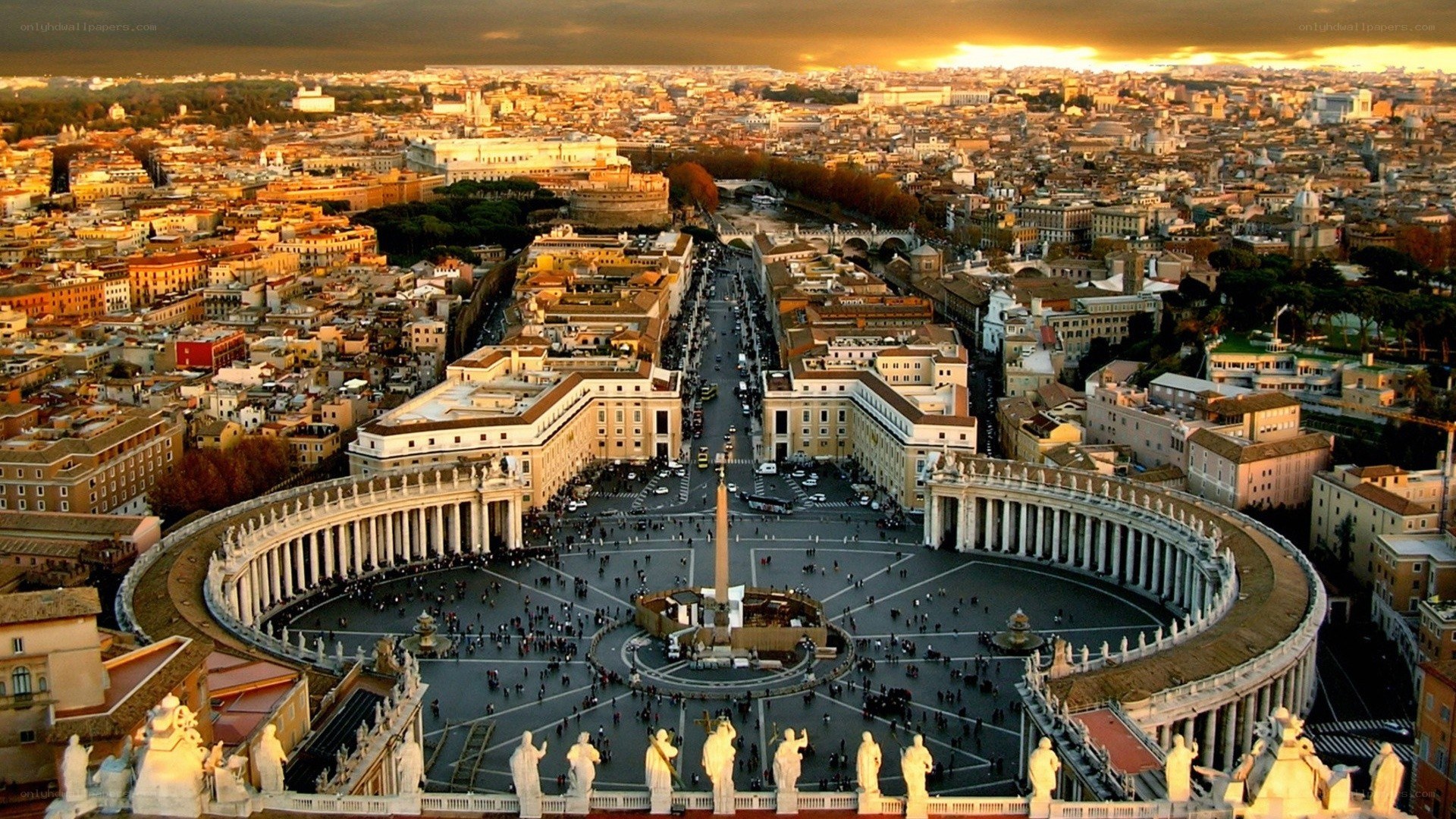 St. Peter's Square at sunset