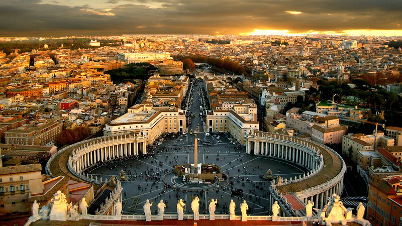 St Peter's Square at sunset