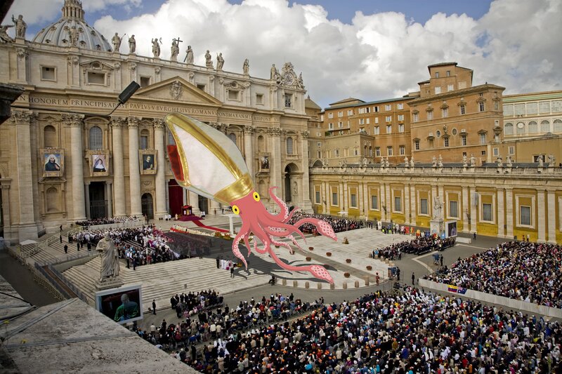 St. Peter's Square with giant squid