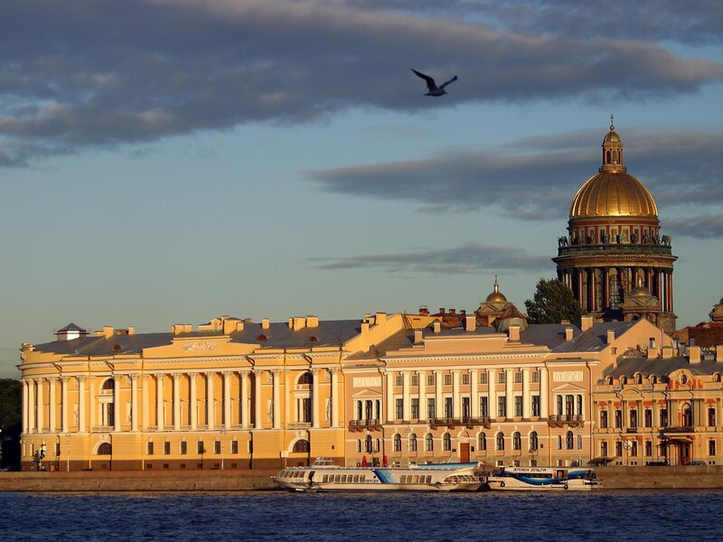 St. Petersburg skyline at sunset
