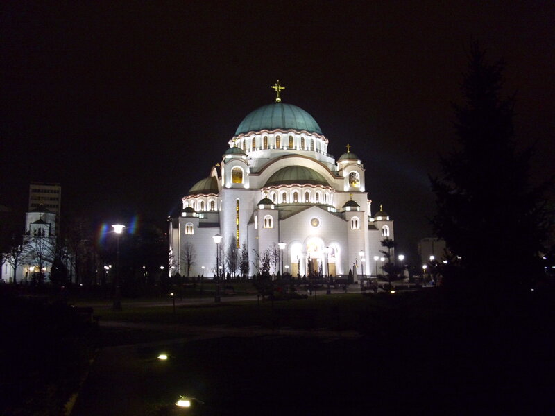 St. Sava Church at Night — White