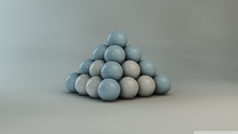 Stack of Blue Spheres