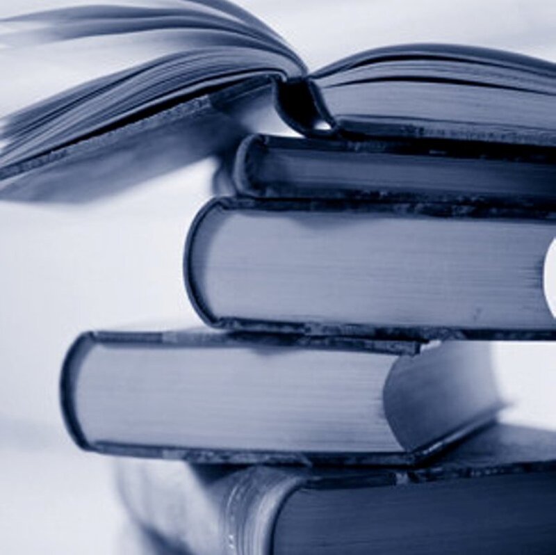 Stack of Books — Blue