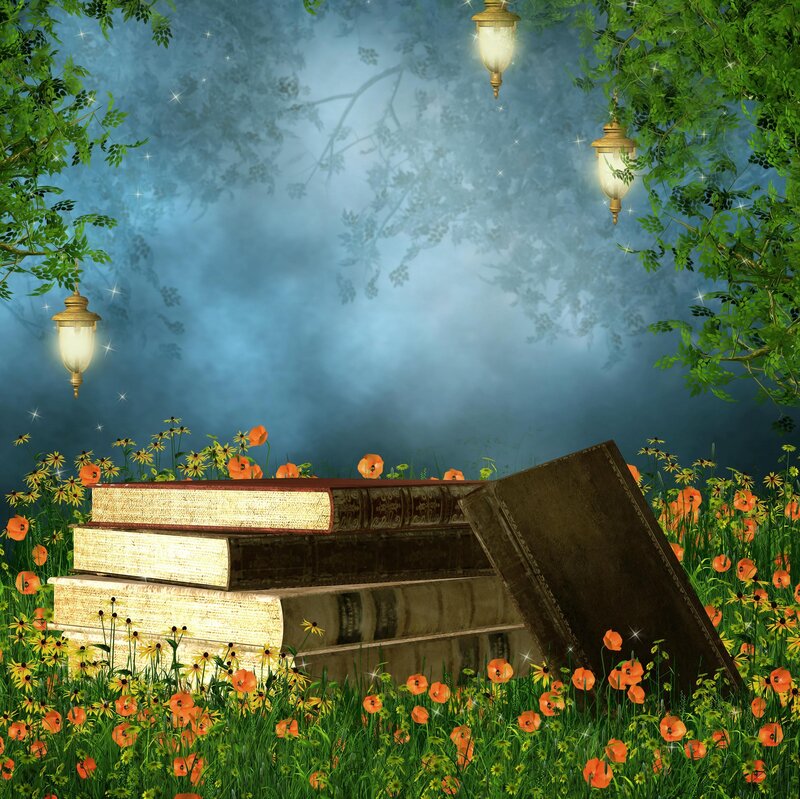 Stack of Books in Field