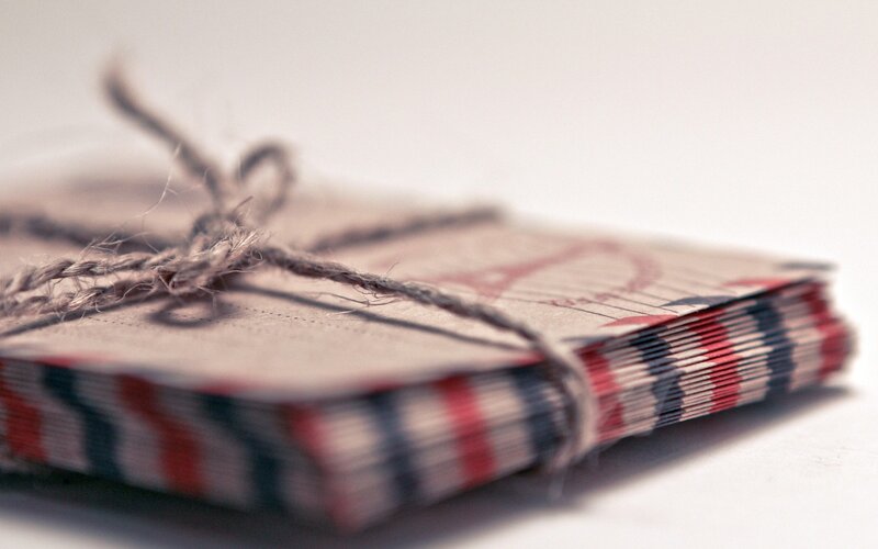 Stack of Cards Tied with Twine