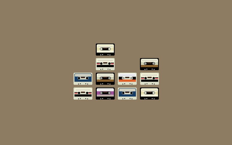 Stack of Cassette Tapes — Brown, Minimalist