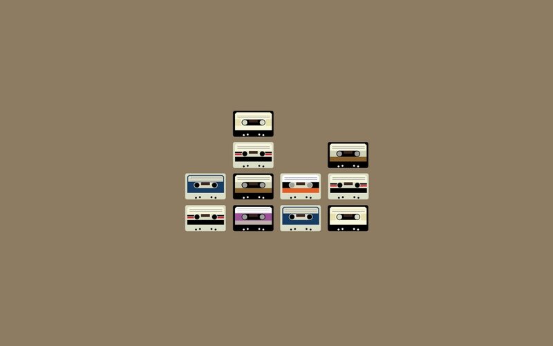 Stack of Cassette Tapes — Brown