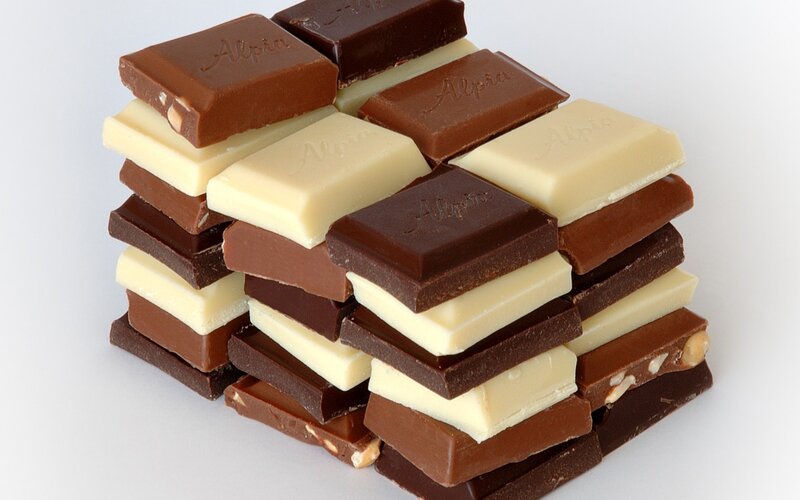 Stack of Chocolate Bars — Brown, Neutral, Photograph, White Chocolate