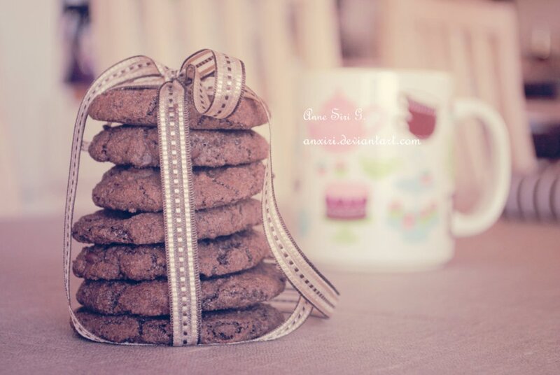 Stack of Chocolate Cookies — Brown