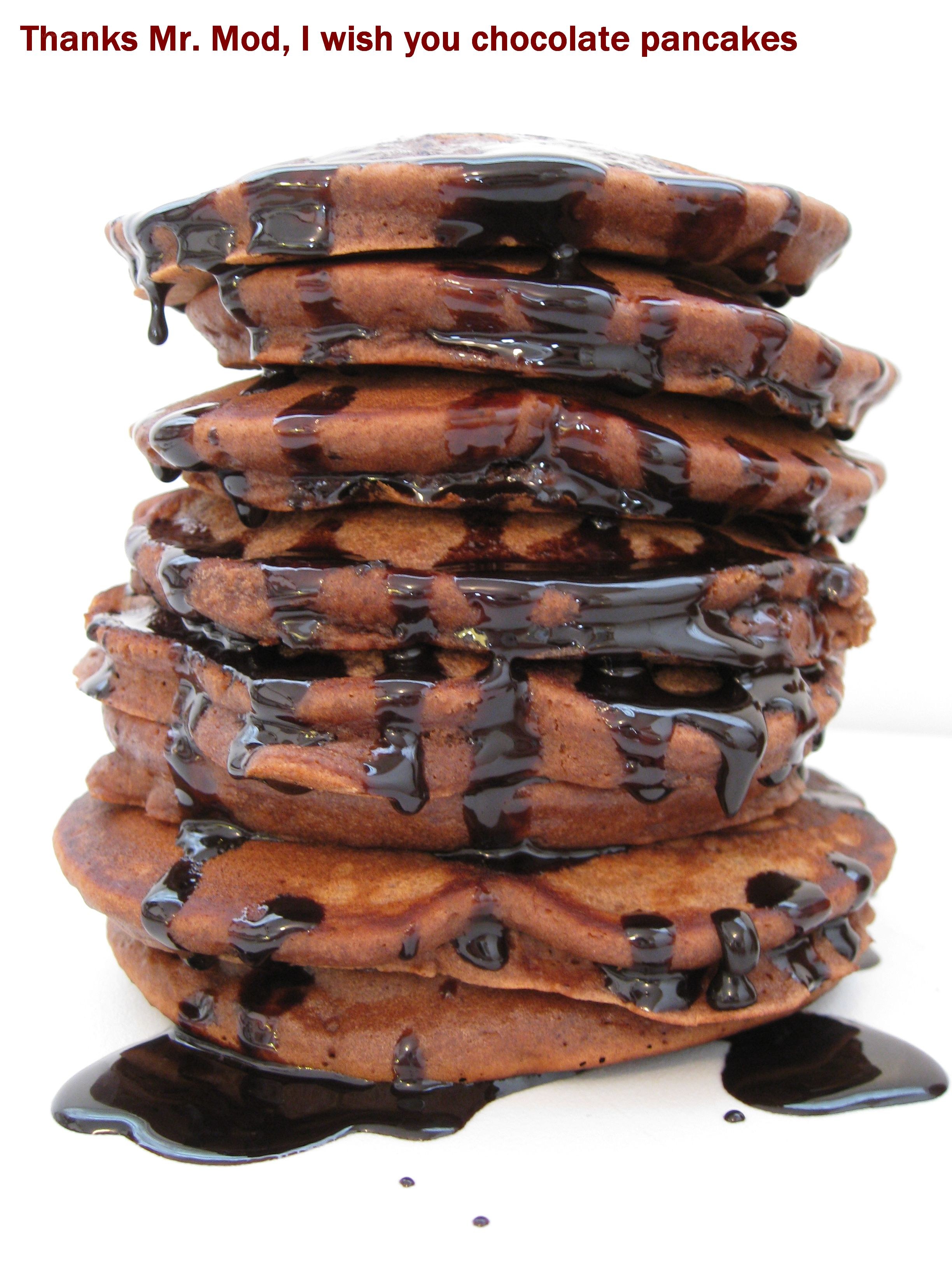 stack of chocolate pancakes