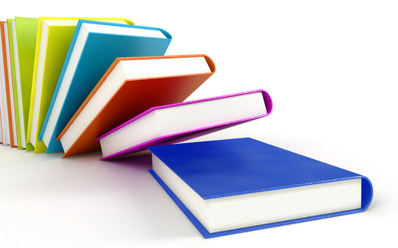 Stack of Colorful Books — Blue