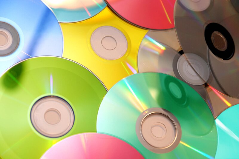 Stack of Colorful CDs