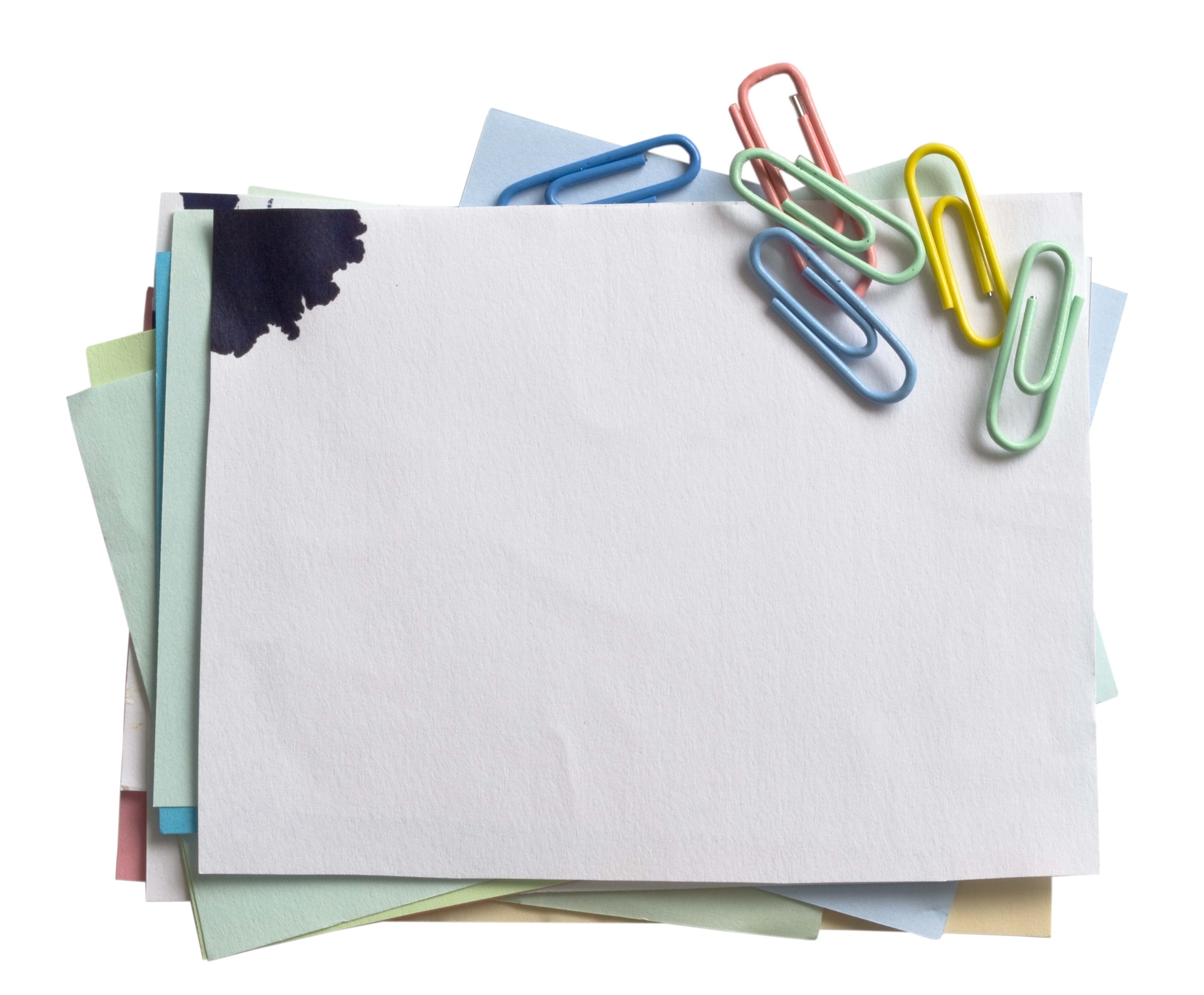 stack of colorful papers