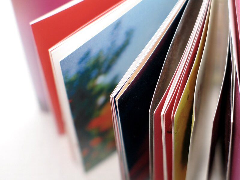 stack of colorful photo cards