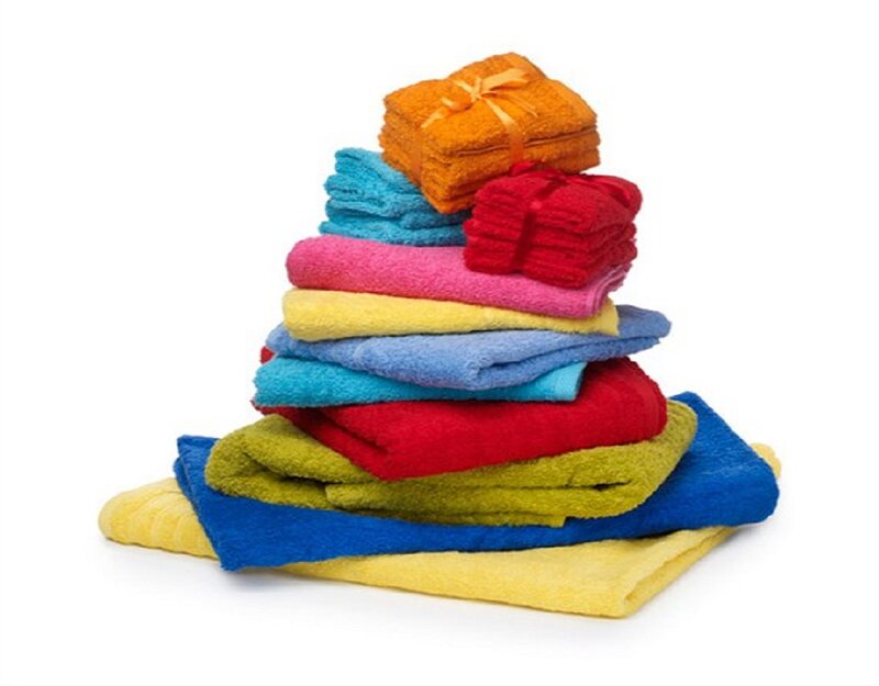 Stack of Colorful Towels — Blue