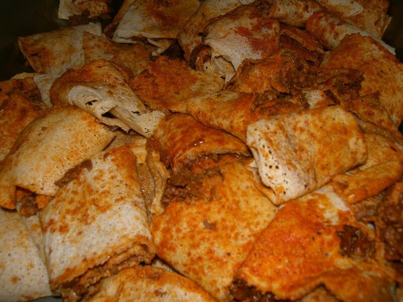 stack of cooked burritos