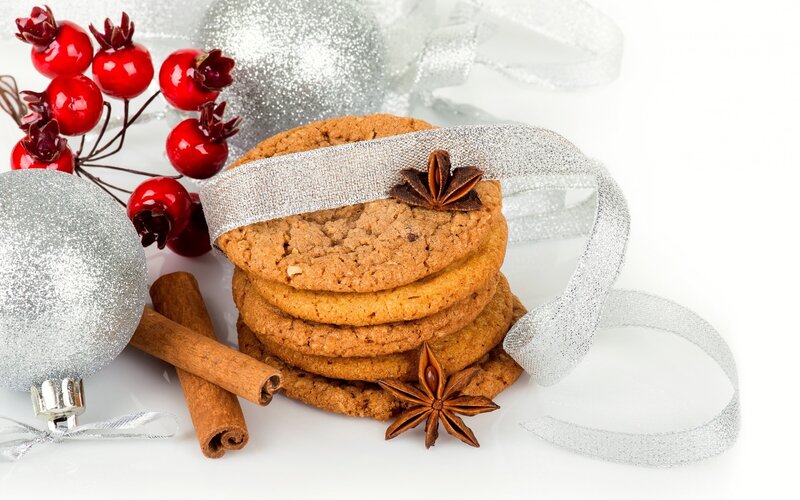 Stack of Cookies with Ornaments — White