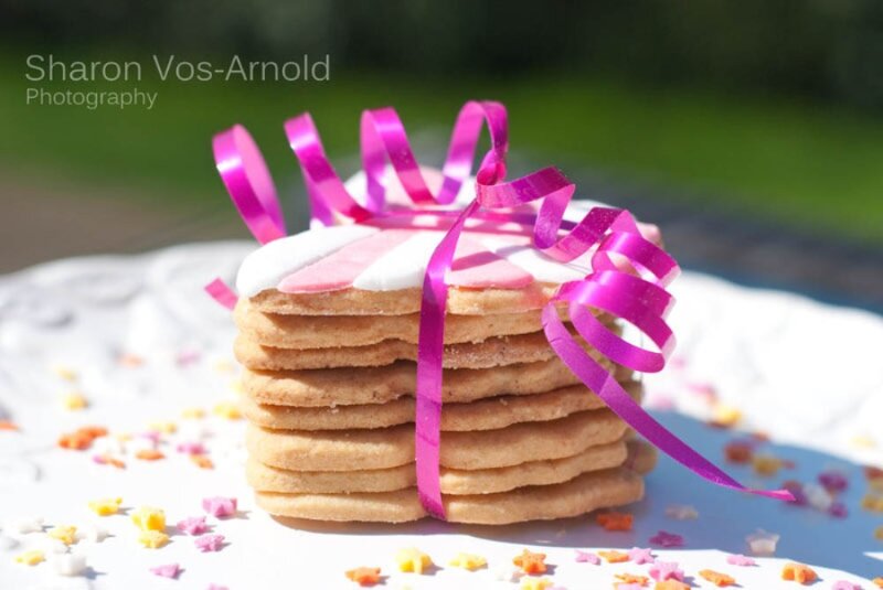 Stack of Cookies with Ribbon — White