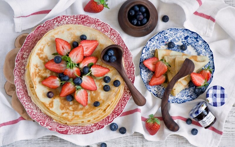 Stack of Crepes with Berries