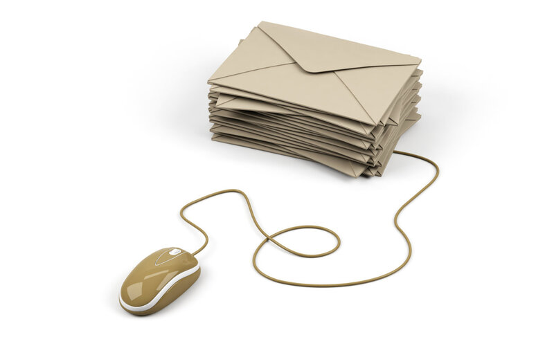 Stack of Envelopes and Mouse — Beige