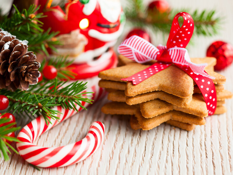 Stack of Gingerbread Cookies — Red, Festive