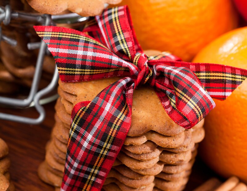 Stack of Gingerbread Cookies — Red, Festive, Winter