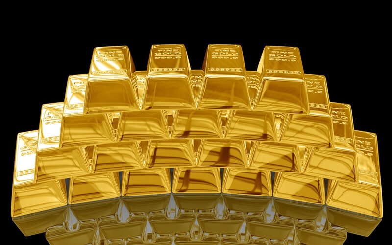 Stack of Gold Bars — Dramatic
