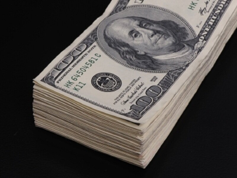 Stack of Hundred-dollar Bills — Black, Neutral