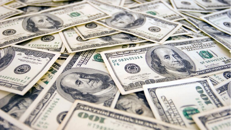 Stack of Hundred-dollar Bills — Green, Neutral, Photograph, Money, Paper Currency, Us Dollar