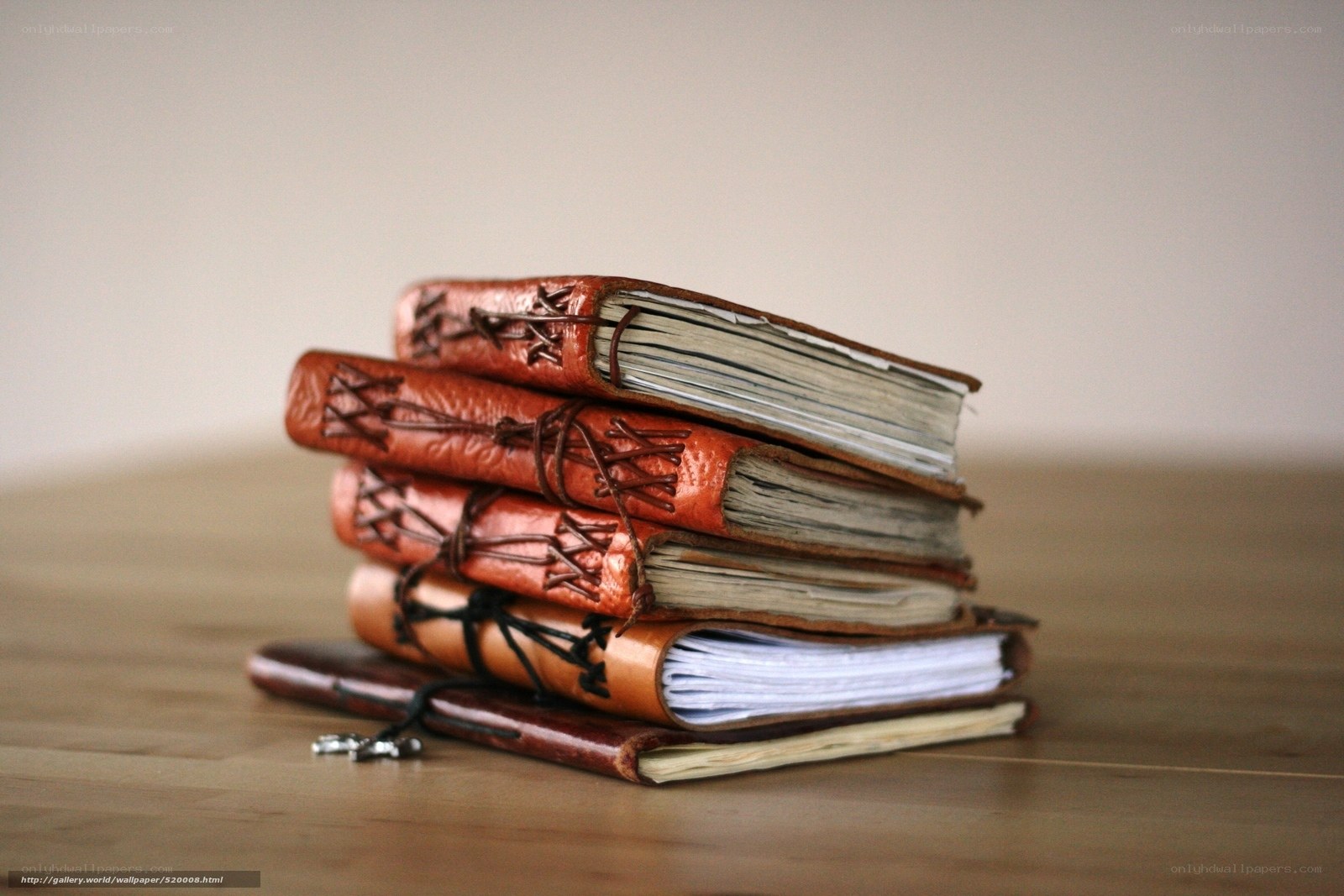 stack of leather journals