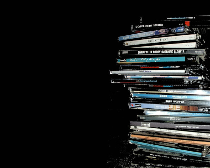 stack of oasis cds