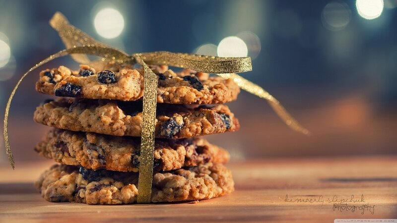 Stack of Oatmeal Cookies — Brown, Cozy