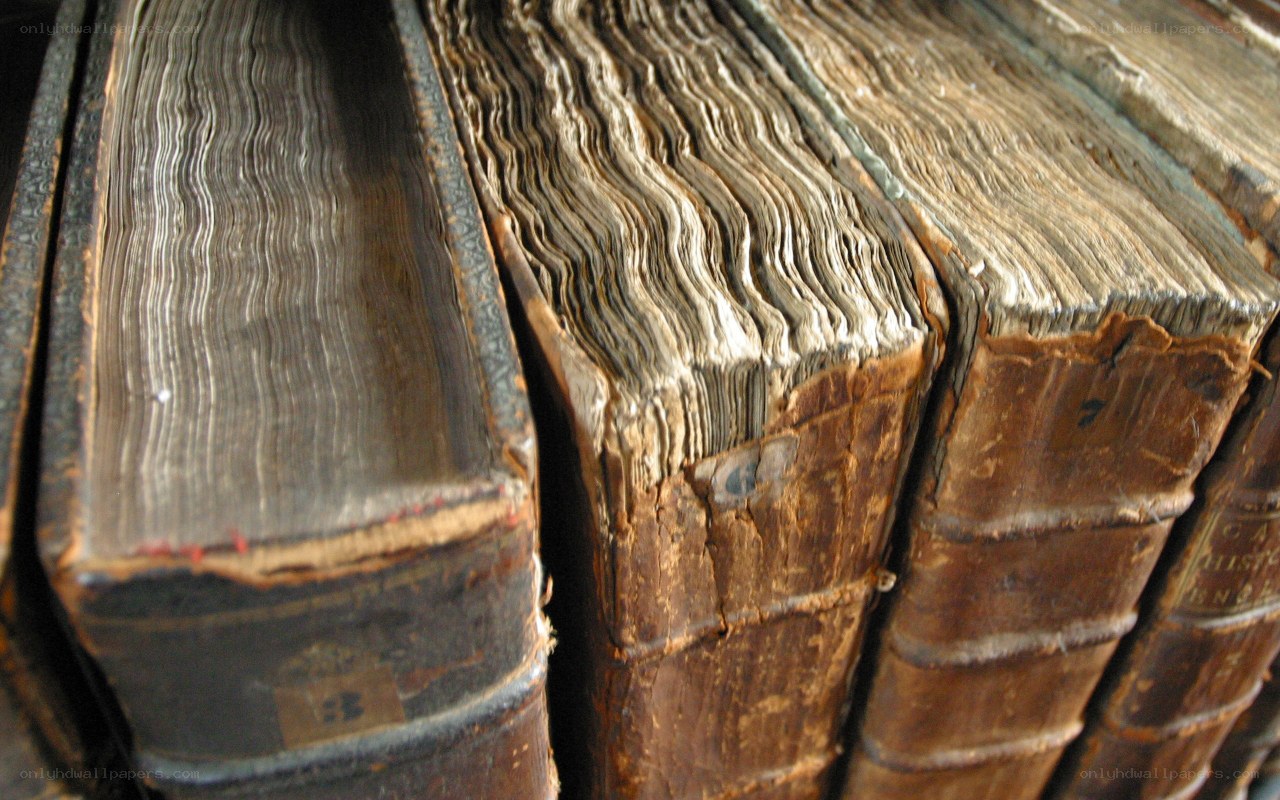 stack of old books