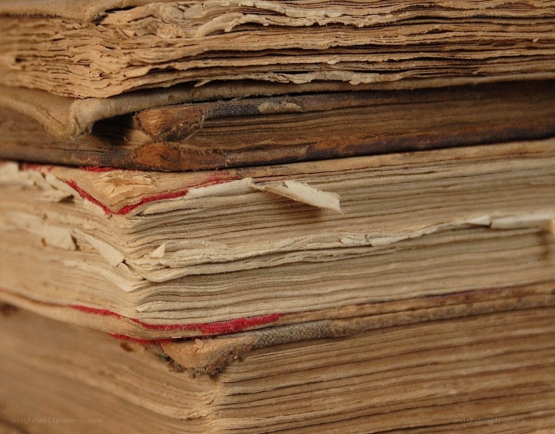 stack of old books
