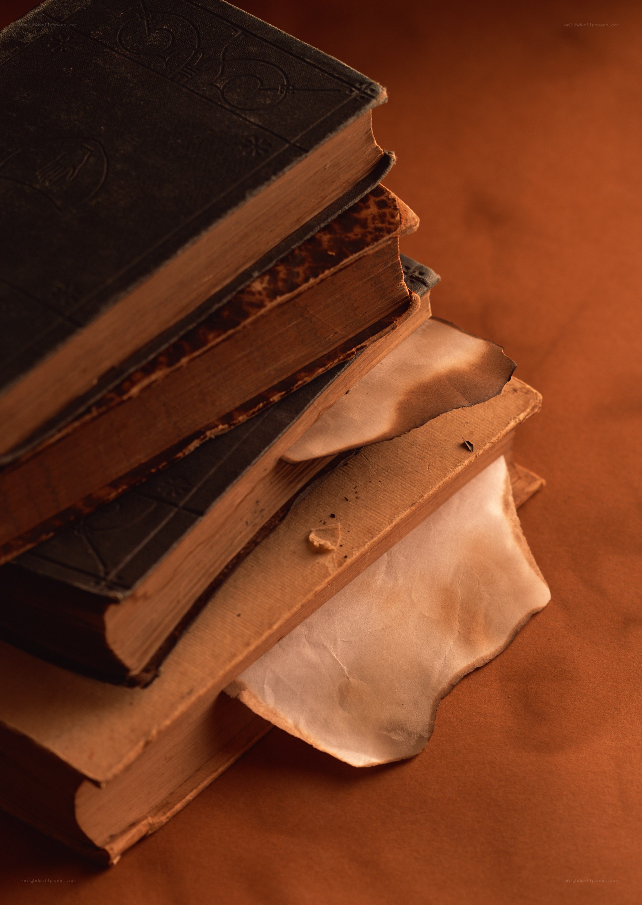 stack of old books
