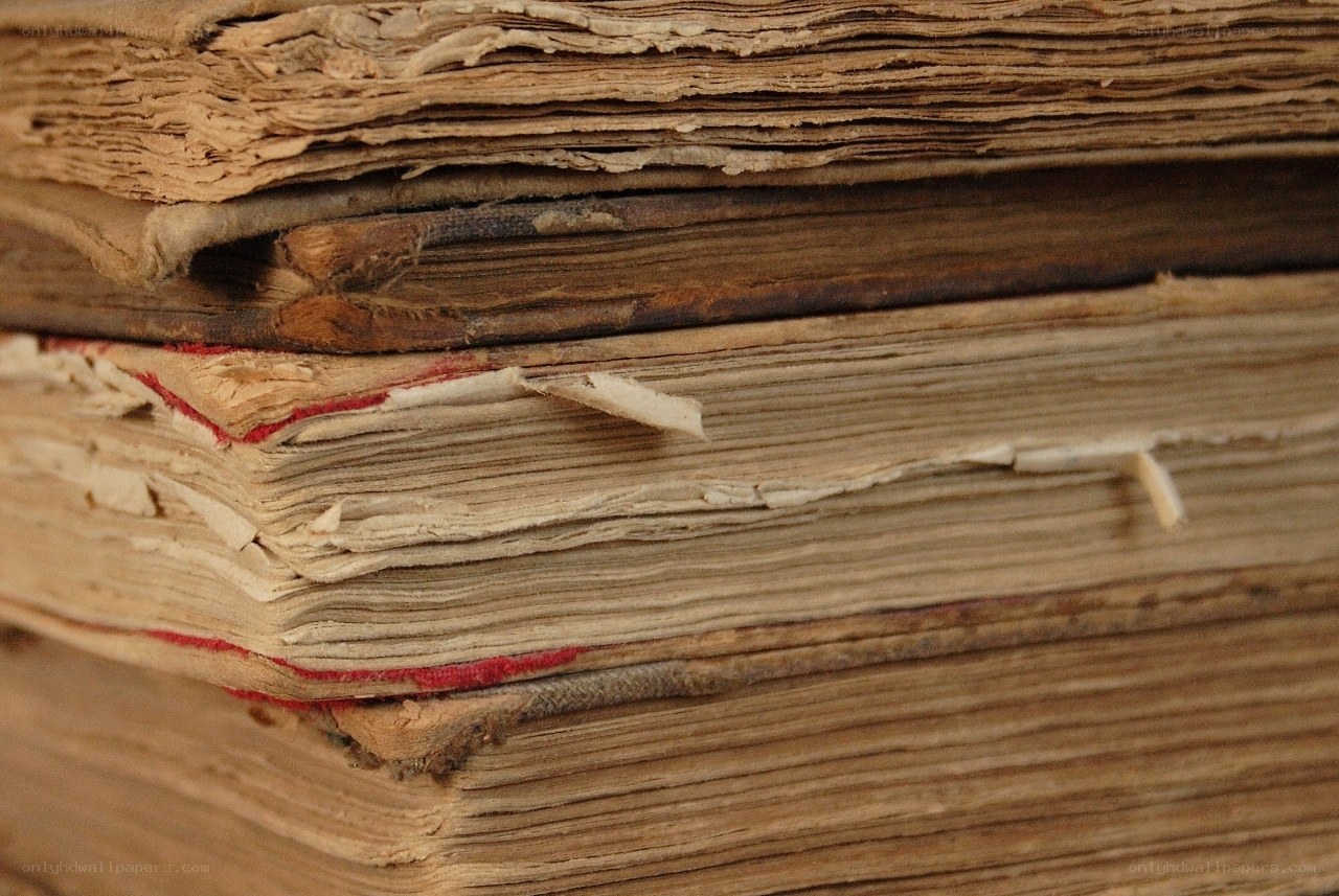 stack of old books