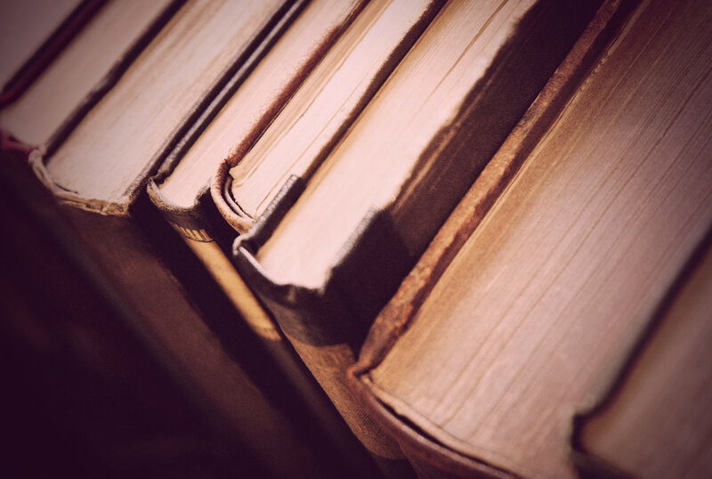 stack of old books