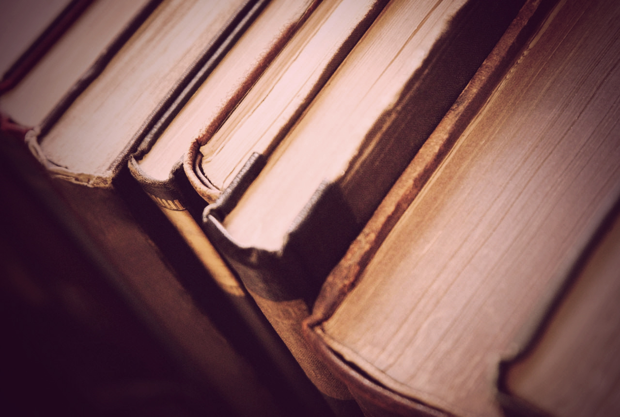 stack of old books