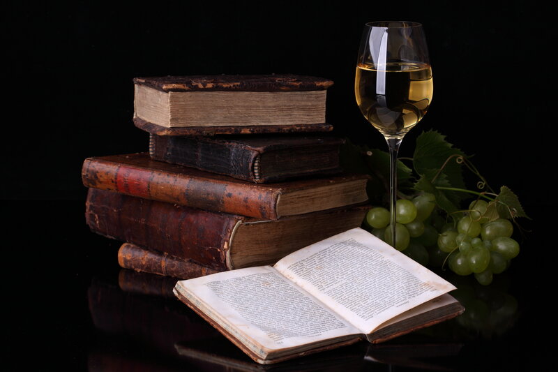 Stack of Old Books — Black