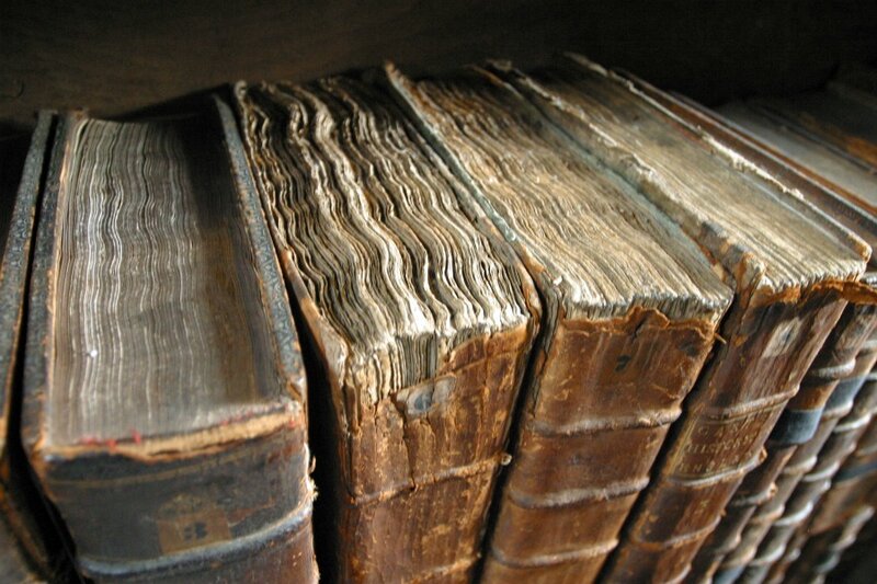 Stack of Old Books — Brown, Dusty