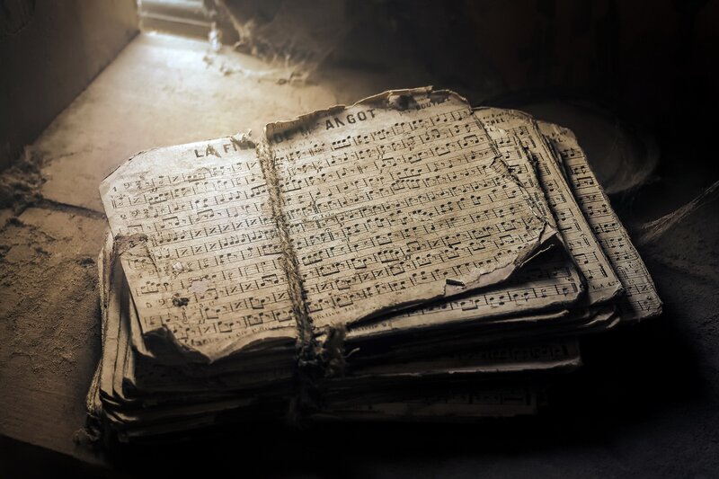 Stack of Old Sheet Music
