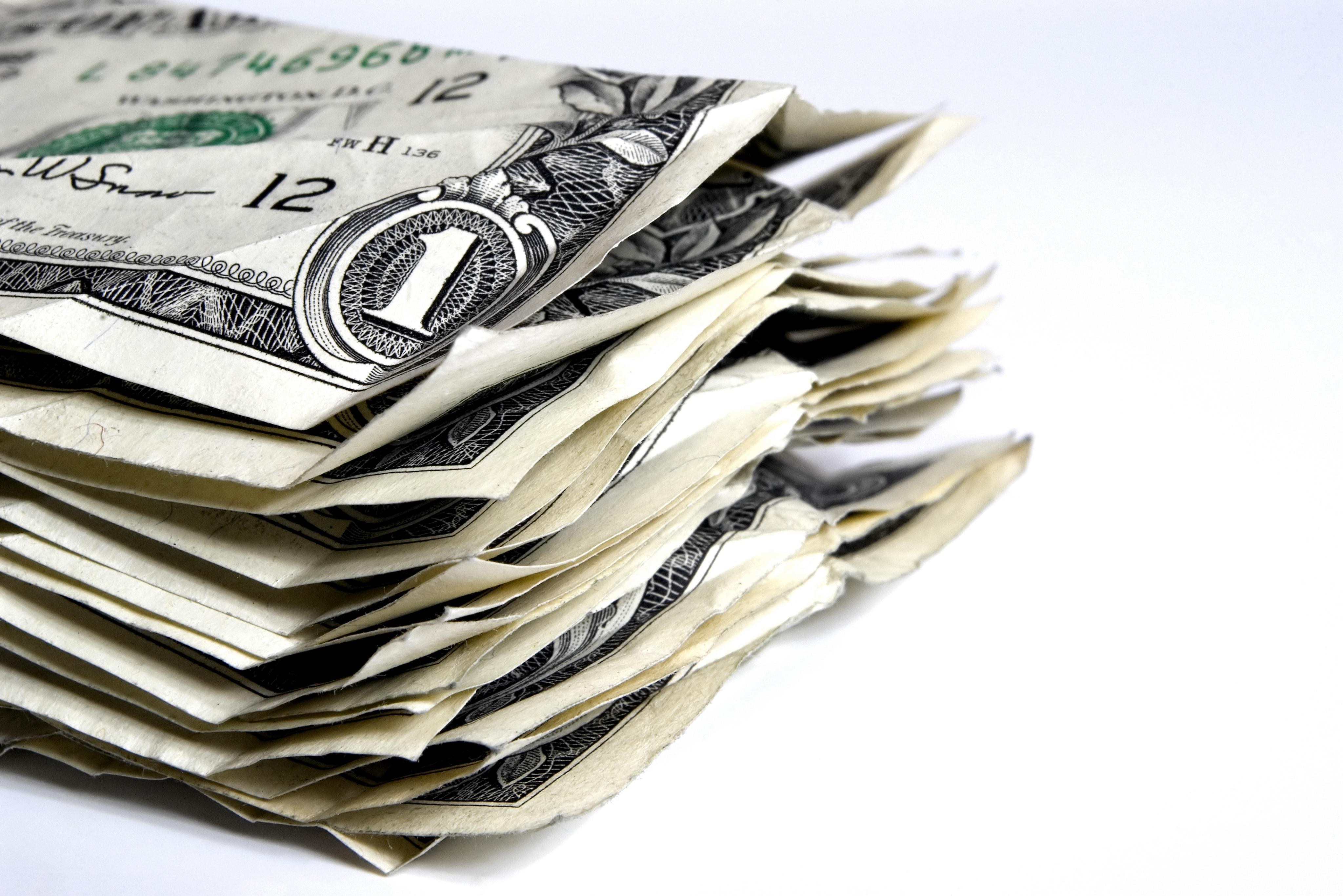 stack of one-dollar bills