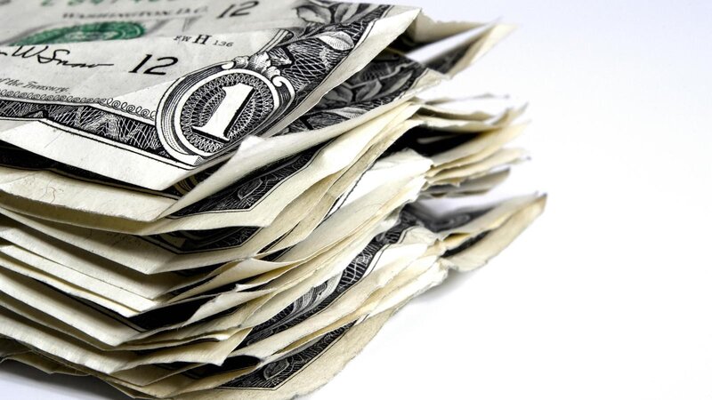 Stack of One-dollar Bills — Black, Neutral
