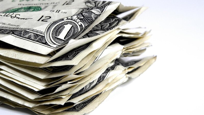 Stack of One-dollar Bills — Black