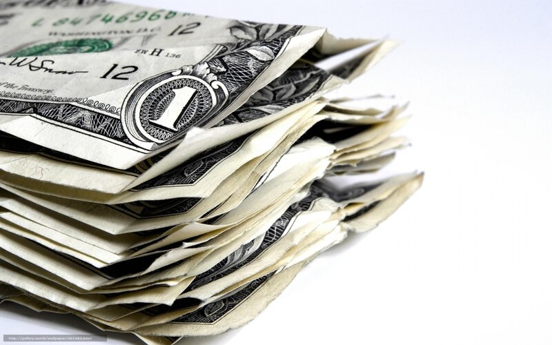 Stack of One-dollar Bills — White, Neutral, Photograph