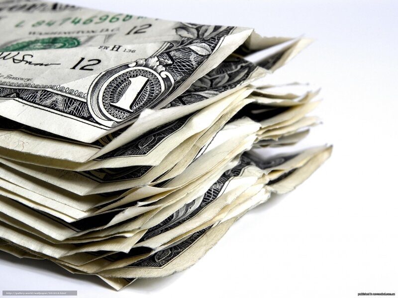 Stack of One-dollar Bills — White, Neutral