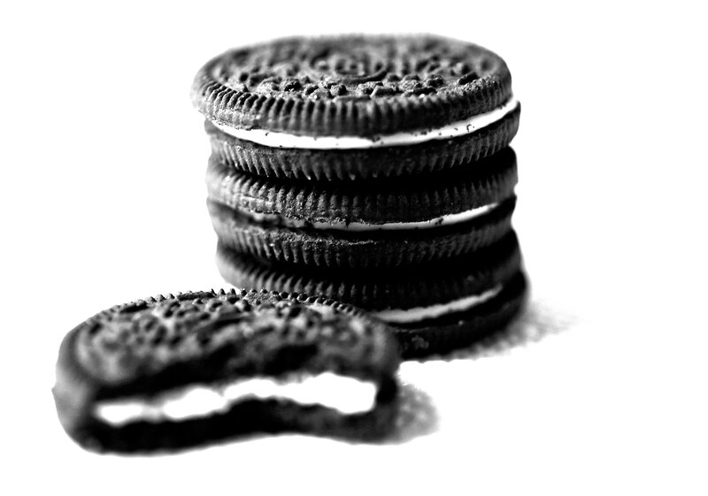 Stack of Oreo Cookies — Black, Minimalist