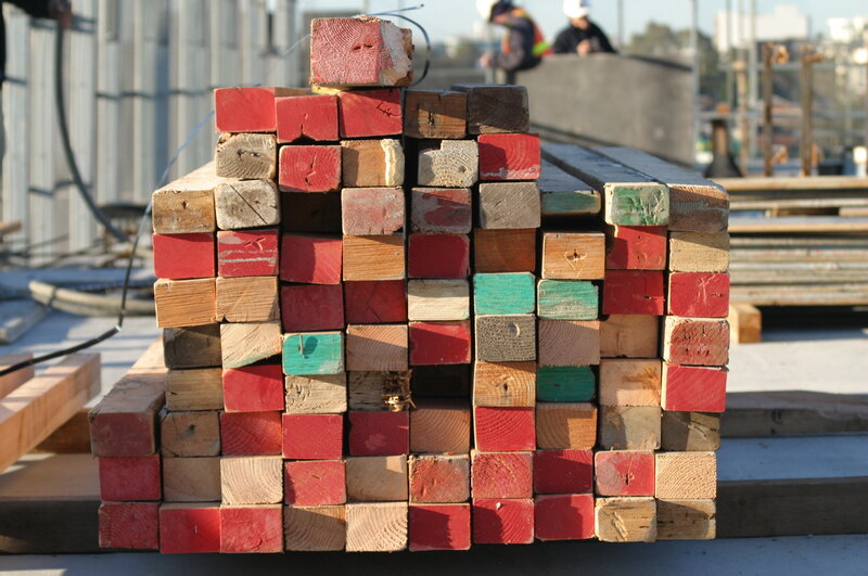 Stack of Painted Lumber