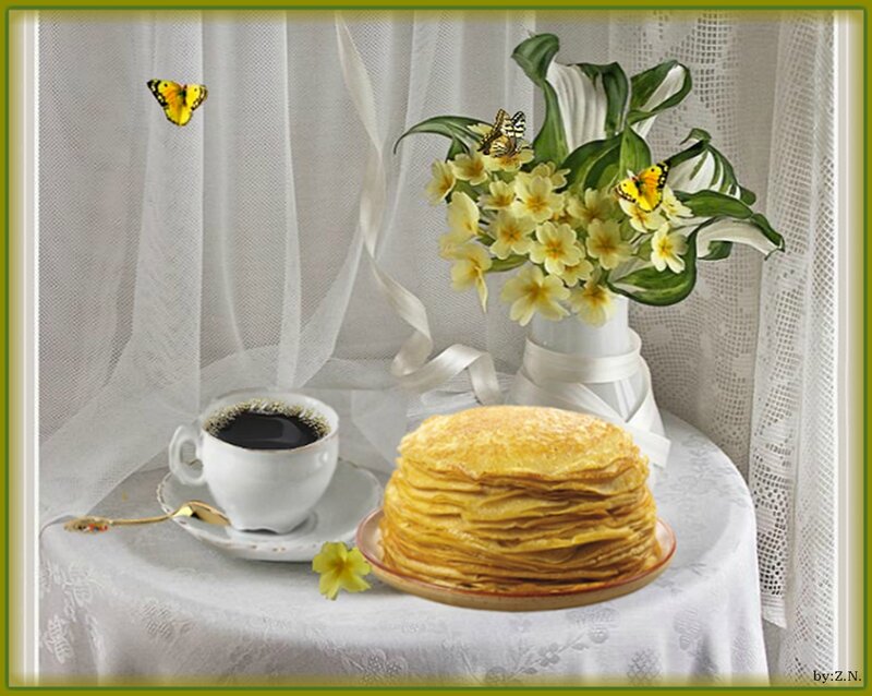 Stack of Pancakes and Coffee